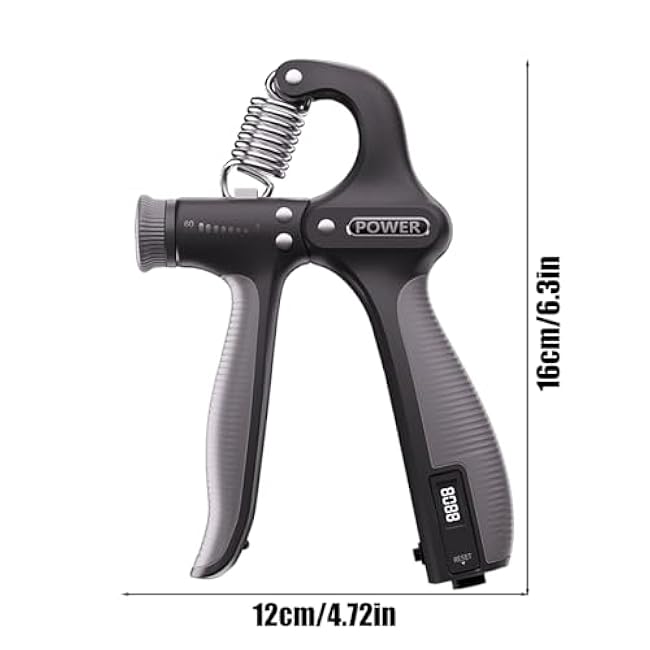 Grip Strength Trainer - Digital Forearm Exerciser for Strengths Building and Injury Recovery with Adjustable Resistance, Hand Gripper for Gym, Home, Travel, Abs Black, Portable 11 130 Lbs