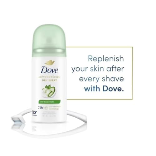 Dove Advanced Care Cool Essentials Antiperspirant & Deodorant Dry Spray Travel Size 1 oz Mini 3-Pack, 72 Hour Protection, Pro-Ceramide Technology, Cool Fresh Pear and Cucumber Scent - image 3