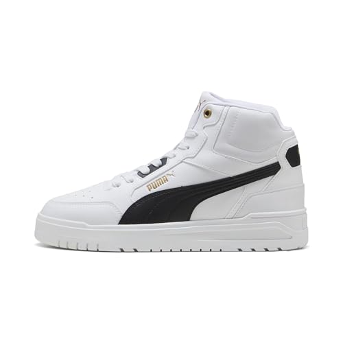 Puma Unisex Shuffle Downtown MidSneaker, Puma Weiß Puma Schwarz Puma Gold, 48.5 EU – Ansicht 3