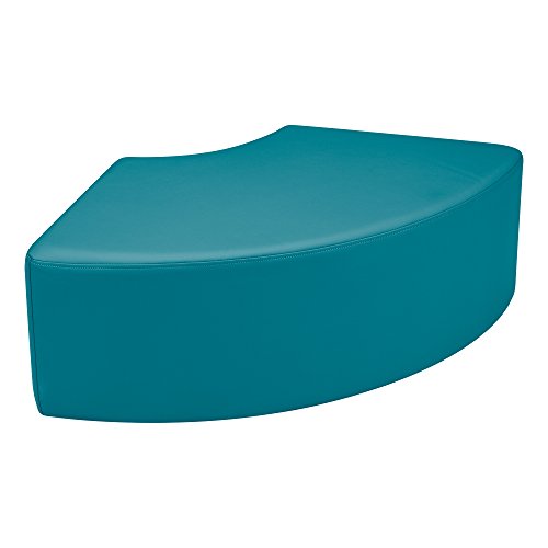 Image of Sprogs 12 inch H Structured Quarter Round Stool -Flexible Modular Collaborative Soft Seating for Office, Home, Lounge and School Classrooms with Durable Frame & Set of 2 inch Casters Add-on -Teal