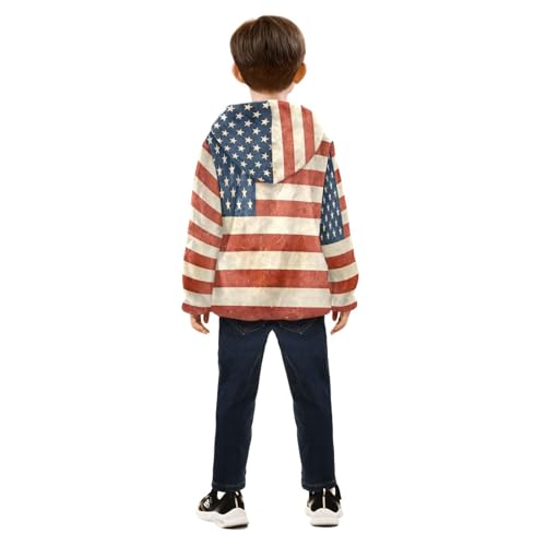 American Flag Vintage Toddler Jackets for Boys Winter Outerwear Kids 3T-10T4