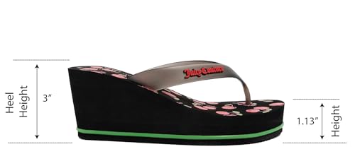 Image of Juicy Couture Women's Wedge Platform Flip Flops, Fashion Beach Sandals with Soft Footbed and Thong Style