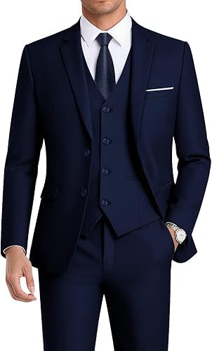 ITS' FASHION IMPACT Men's 3‑Piece Slim Fit Suit – 83% OFF, Perfect for Weddings & Business