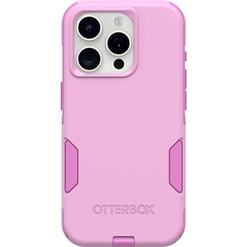 Image of OtterBox iPhone 15 Pro (Only) Commuter Series Case - Run Wildflower (Pink), Slim & Tough, Pocket-Friendly, with Port Protection