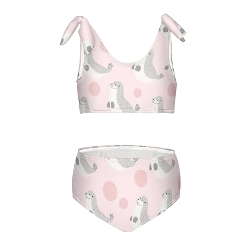 Wusikd Seals Balls Gray Girls Swimsuits Two Piece Pink Swimwear Bikini Set for for Girls Size 3T
