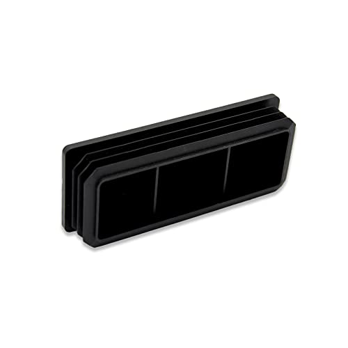 Image of Flyshop 8 Pack Black Chair Glide Inserts Plastic Plugs Rectangle Pipe Tubing End Caps 40 x 100 mm, 1-9 /16 inch x 4 inch