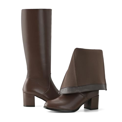 Shoe'N Tale Knee High Boots for Women Block Chunky Heel Boots with Side Zipper2