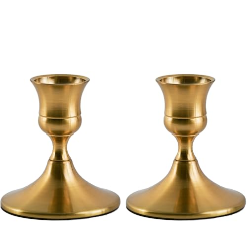 Willceka Gold Taper Candle Holder, Brass Candlestick Holders, Vintage Metal for Table...