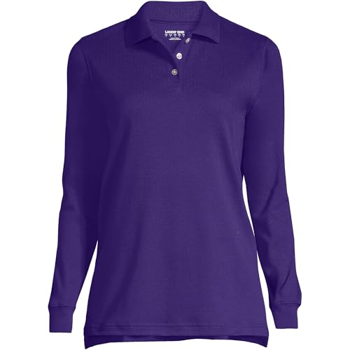 Image of Lands' End School Uniform Kids Long Sleeve Interlock Polo Shirt