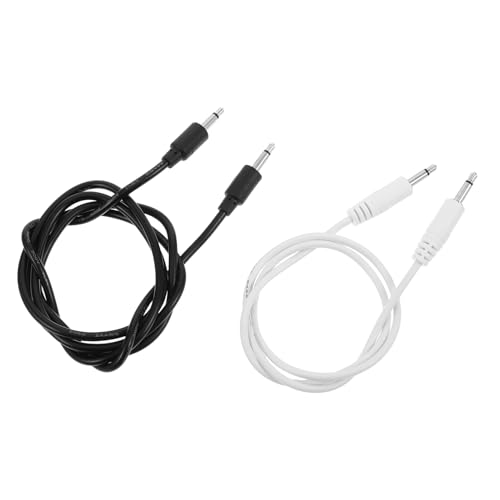 Kisangel 2pcs Synthesizer Accessory Mono Patch Cables Audio Cords 0.5m and 1m Patch Cables for Professional Signal Transmission and Travel