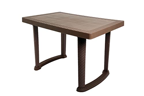 Esquire-Trofi-Plastic-Dining-Table-Brown-4-Seater-Cane-Matte-Surface