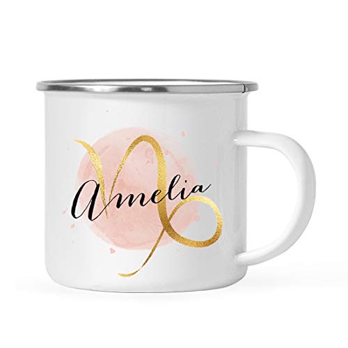 Andaz Press Personalized Name Astrological Zodiac Star Sign 11oz. Stainless Steel Campfire Coffee Mug Gift, Capricorn Faux Gold Foil Watercolor, 1-Pack, Custom Horoscope Capricorn
