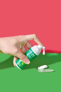 Fizzy 3-in-1 Foam Cleaner for Aligner, Retainer, Denture, Night Guard, MouthGuard, Invisalign | Free of Alcohol, SLS, Fluoride | Xylitol Mouthwash & Foam Toothpaste| Travel-Size, Mint Cucumber