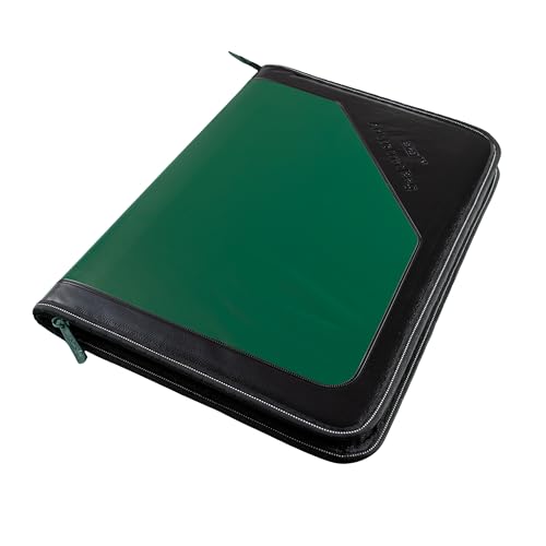 Image of SPS PU Leather 36-Pocket A4 File Organizer - Professional Document Holder for Certificates, Legal Documents, Home, Office, School Use (Green)