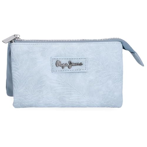 Pepe Jeans Jana Porte-Monnaie Trois Compartiments Bleu 17,5 x 9,5 x 2 cm Polyester avec détails en Cuir synthétique by Joumma Bags, Bleu, Talla única,...