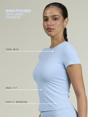 Image of CAVA Sculpt Core Top for Women | Snug Sculpted Fit, Classic Crew Neck, Short Sleeves, Minimal Branding, Everyday Activewear Tee