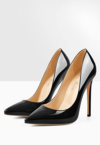 dollskiss Women's 12cm Matte Pointed Toe Slip On High Heel Pumps, Wedding Dress Shoes,Cute Evening Stilettos4