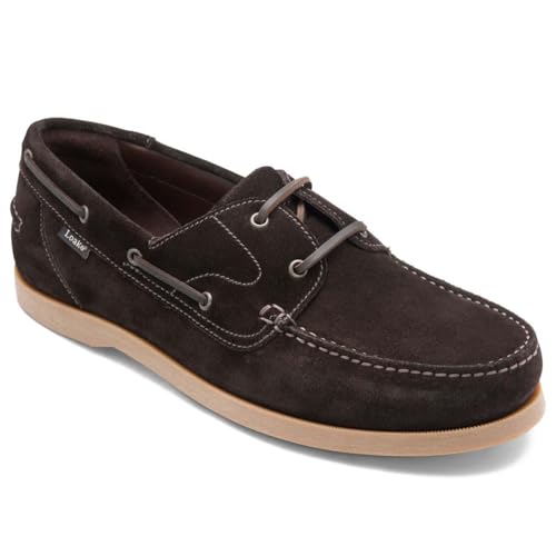 Loake Mens Padstow Deck Shoe UK6.5 to UK12 (Dark Brown Suede, UK Footwear Size System, Adult, Men, Numeric, Medium, 9)