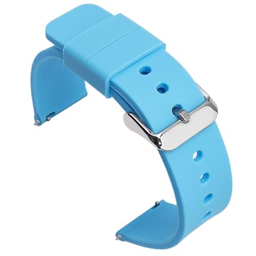 HBGRVCKS Quick Release Silicone Watch Band 12mm 14mm 16mm 18mm 19mm 20mm 21mm 22mm 24mm For Traditional Or Smart Watch Unisex Rubber Watch Strap Replacement Strap(Blue,12mm)