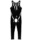 AIEOE Herren Wetlook Overall mit Offenem Schritt Männer Sexy Bodysuit für Club Show Schwarz 03 Herstellergröße 5XL/ EU Größe XL