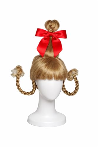 My Costume Wigs Cindy Lou Who (Blonde) Whoville Grinch Dr Suess One Size Fits All Halloween Christmas Dress Up Durable Braids