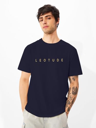 Image of LEOTUDE Mens Classic Cottonblend Half Sleeve Round Neck Printed Loose Fit Regular Casual Multicolour Combo Tshirts for Mans