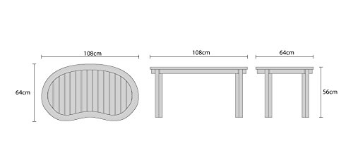 Elegant Jati Teak Banana Oval Kidney-Shaped Wooden Coffee Table for Outdoor Use - Image 2