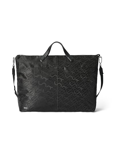 Sac fourre-tout cuir jacquard noir ECCO bagage à main grand format