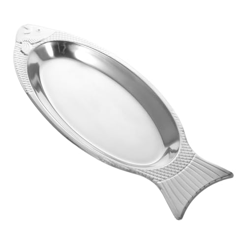 Toyvian Bandeja De Pescado Al Vapor Magnética De Acero Inoxidable 40 Cm, Plato Ovalado Para Cocinar y Servir, Adecuado Para Reuniones Familiares y Uso Hogar
