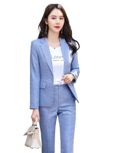 Image of Women's Cotton Blend Casual Printed Full Sleeve Collared Top and Pant Set with Blazer | Western Set for Women