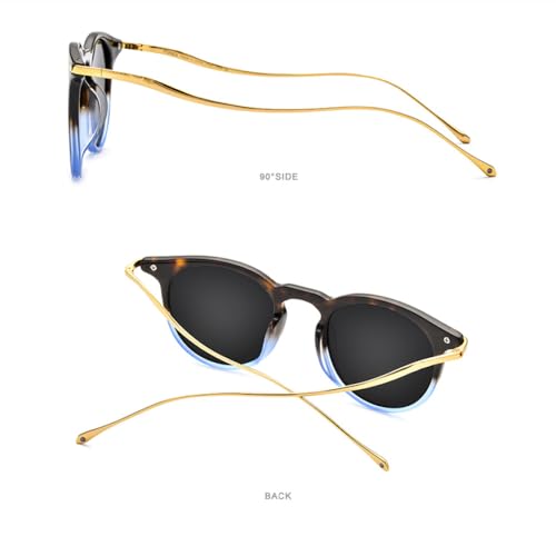 Trendige Sonnenbrille für Herren, Vintage, runde Sonnenbrille für Damen, hochwertige verspiegelte UV400-Töne