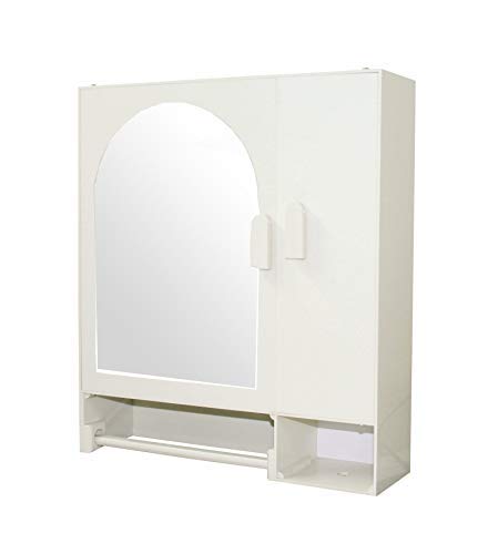 WINACO New Arc-1 Off White 18" x 4" x 16" 3 MM Thickness Plastic Bathroom Mirror Cabinet