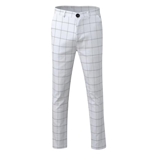 Pantalon slim à carreaux pour homme coupe moderne et confortable
