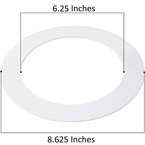 5 Pack White Plastic Trim Ring for 8" Inch Recessed Can Down Light Oversized Lighting Fixture