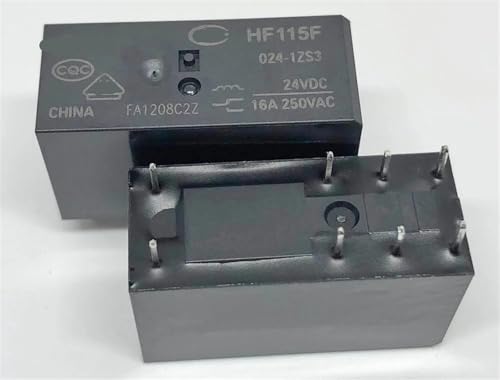 Relé electromecánico HF115F 024-1ZS3 con 8 pines para circuitos impresos