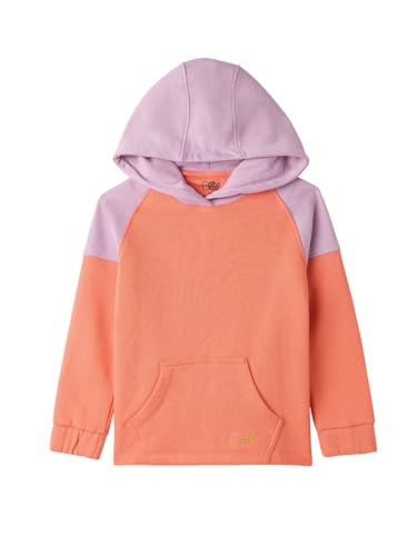 Image of The Souled Store Solids: Pink, Purple (Colourblock) Girls Long Sleeves Hooded Neck Regular Fit Cotton Hoodies (2-8 Yrs)