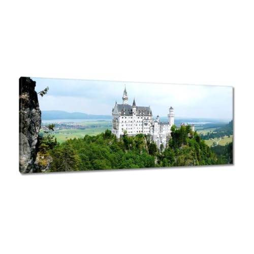 Château de Neuschwanstein déco murale toile 100x40cm pour une ambiance salon cosy