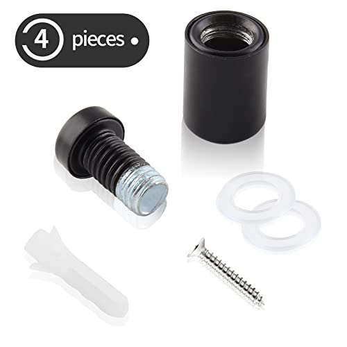 Zorveiio 1/2" X 3/4" Sign Standoff Screws Black Wall Standoff Mounts, Acrylic Standoff Screws Glass Standoff Sign Standoffs Acrylic Wall Mount Hardware Kit For Glass Acrylic Signs Boards - 4 Pcs #TOP2