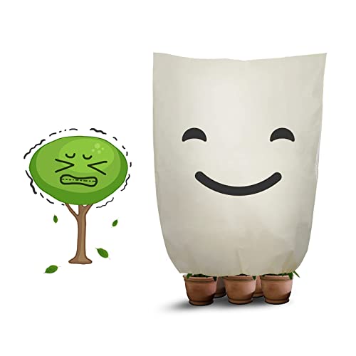 BKSAI Sac pour plantes en pot - Protection hivernale pour plantes - Protection contre le gel - 70 g/m² - Réutilisable - En non-tissé - Pour l'hiver - 100 x 80 cm Cover