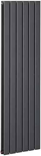 HOMCOM 460 x 1600 mm Double Panel Vertical Designer Radiator, Water-filled Heater for Home, Space Heater, Quick Warm up, Living room, Study, Apartments, Grey