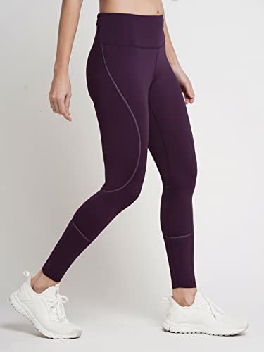 Image of CULT Women's Solid Polyester 4-Way Stretch, AbsoluteFit Training Tights, Moisture-Wicking, Leggings for Sports, Gym, Active Wear