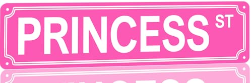 Pink Room Decor Princess Street Sign Y2k Princess Room Decor Pink Princess St Metal Tin Sign Bedroom Decorations 16x4 Inches