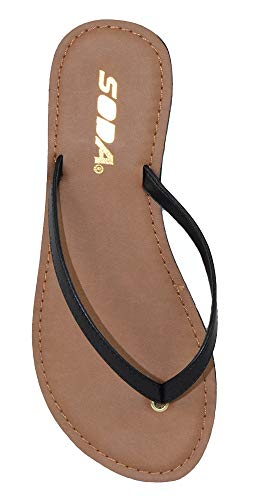 Soda Shoes Women Flip Flops Basic Plain Sandals Strap Casual Beach Thongs FELER