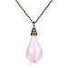 Produktbild Newle Lila Glasflasche Getrocknete Blumen Halskette Mini Glühbirne Wunschflasche Halskette Schmuck für Mädchen, Pink