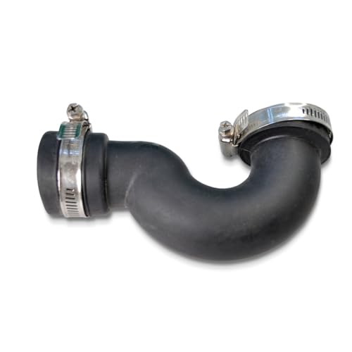 Replacement P-Trap for Pedicure Spa, Rubber with Clamps, Black