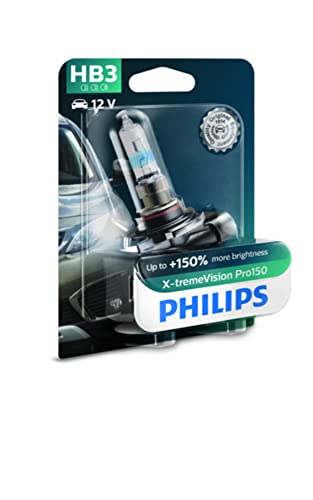 Philips Automotive HB3 X-tremeVision Pro150 9005XVPB1 Headlight Bulb for Car 12V 60W, P20d, Pack of 1