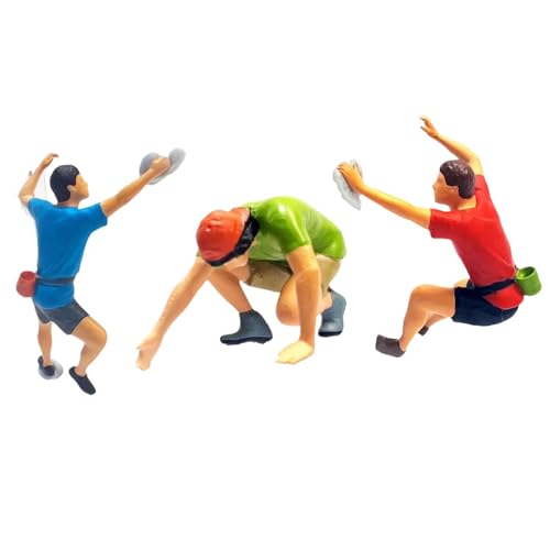 Qianly 1:64 Rock Climbing Figure People Model Fairy Garden Movie Props Layout Resin Miniature Micro Landscape Decoration Supplies, 3 Pieces