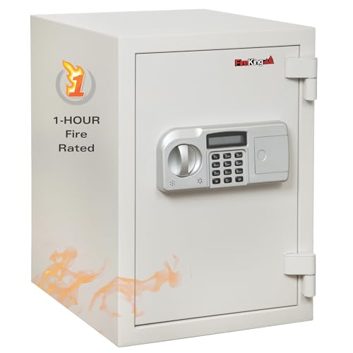 FireKing KF15091WHE One Hour Fire and Water Safe, 0.97 ft3, 13-3/4 x 16-3/4 x 19-2/3, White (FIRKF15091WHE)