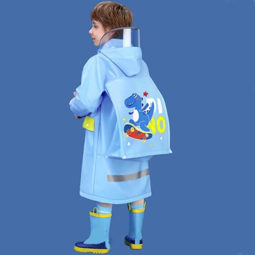 Kids Boys Girls Rain Jacket Poncho with Hood Dinosaur Pattern Raincoat Disposable Portable Outdoor Pocket4