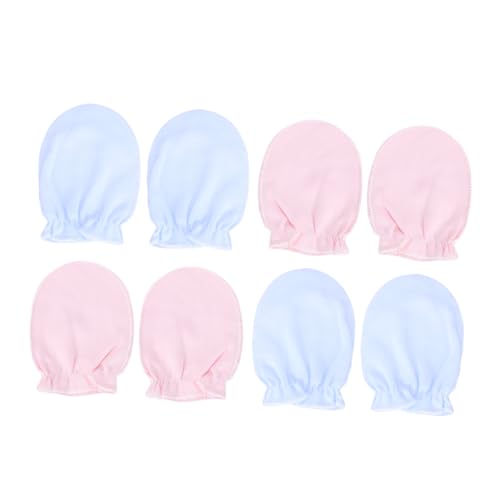 TOGEVAL Anti-scratch Baby Gloves 8 Pairs Newborn Gloves Soft Warm Cotton One Size for Infants Face from Scratches Random Color